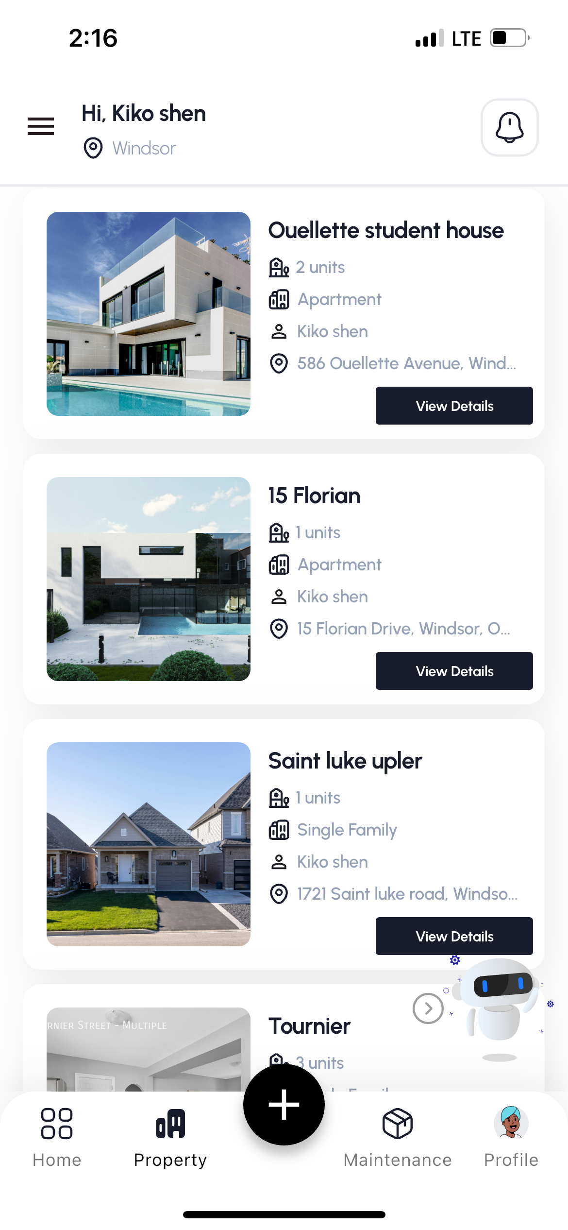 MyHome365 mobile interface screen 3
