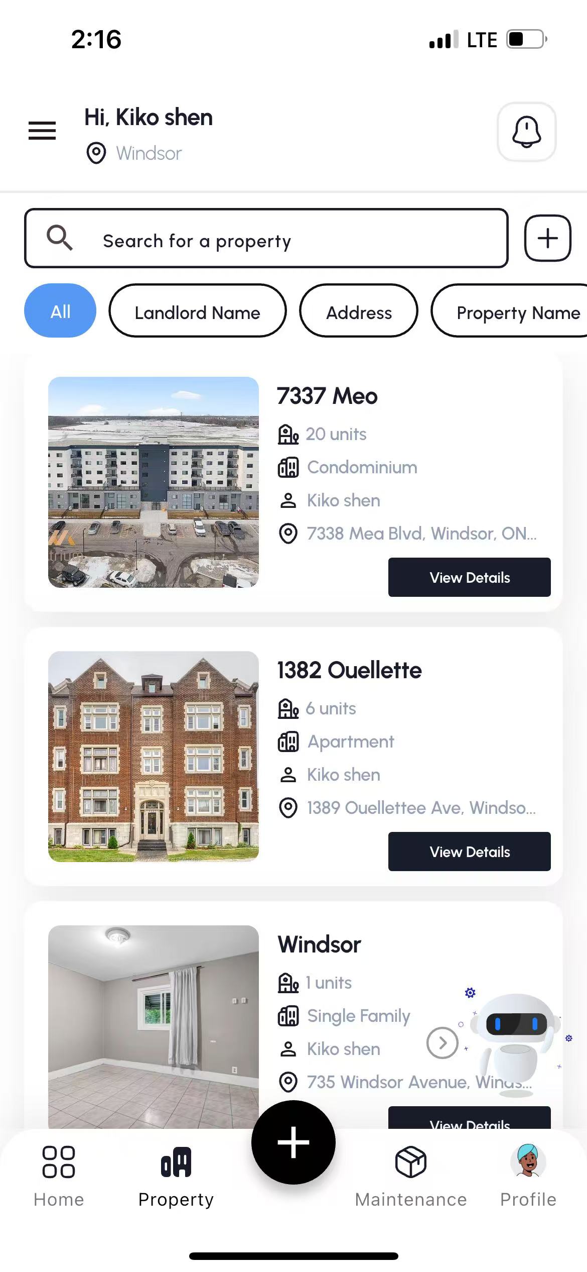 MyHome365 mobile interface screen 4